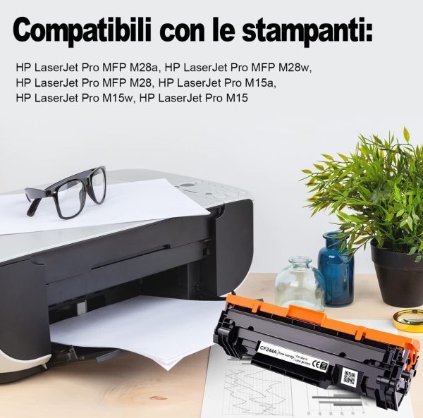 Toner Compatibili con HP 44A CF244A(Nero, 2-Pack)