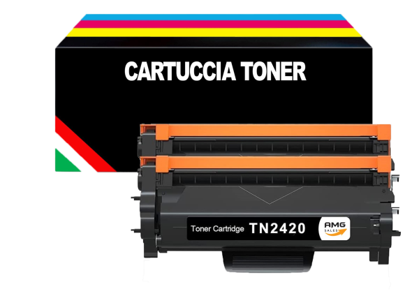 Cartuccia Toner Compatibile con Brother TN2420 (2 Nero)