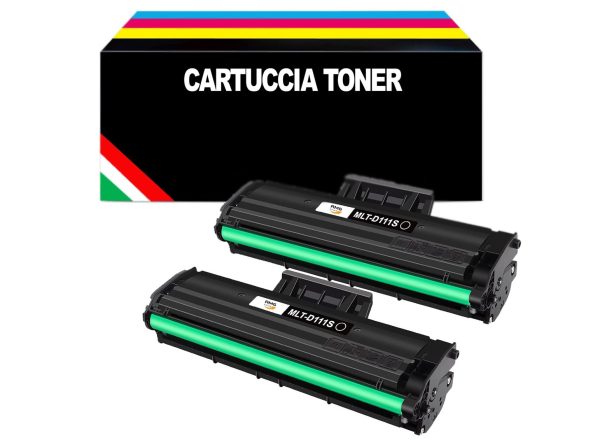 Cartuccia Compatibile per Samsung MLT-D111L (Nero, 2-Pack)