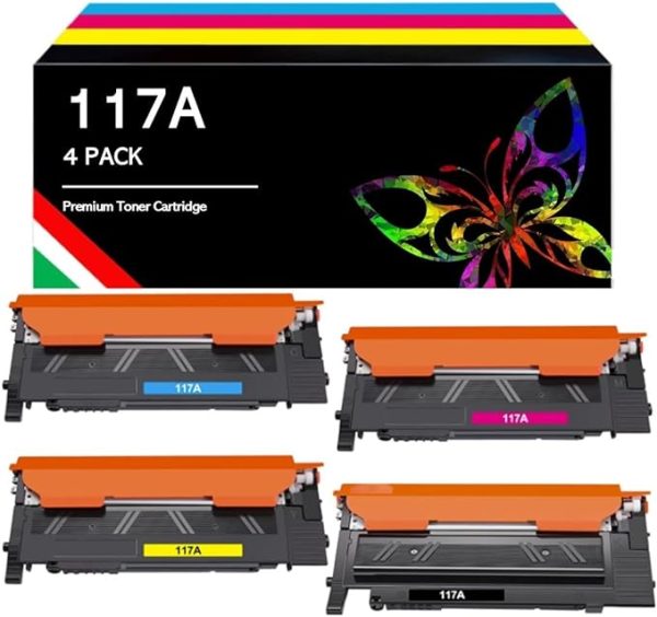 Cartuccia Toner Compatibile per HP 117A Color Laser 150nw (Nero Ciano Giallo Magenta 4pz pack) (bundle 4 colori)