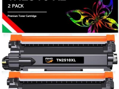 AMG Sales TN2510XL toner nero compatibile con chip per Brother — confezione 2 pezzi